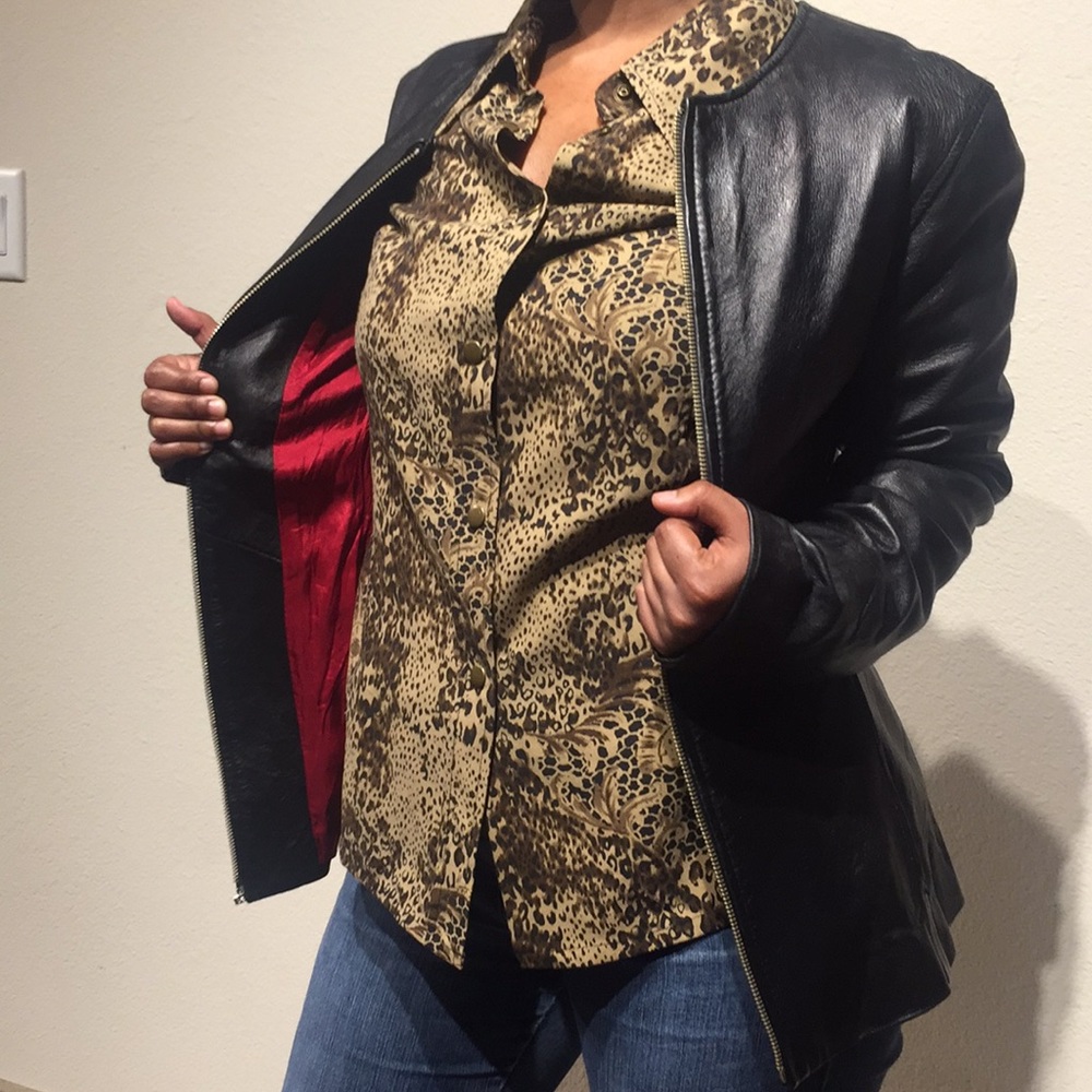Black leather jacket